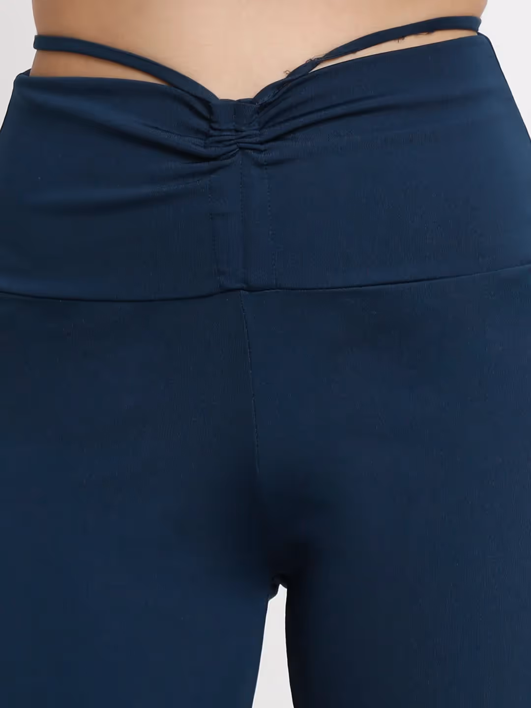 Blue High Waist Tie Up Flared Trouser image 7