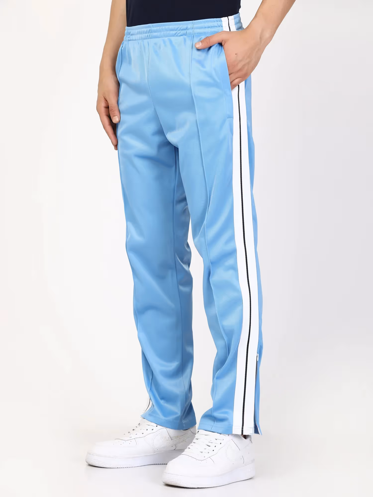 Blue Side Tape Straight Fit Track Pants  image 3