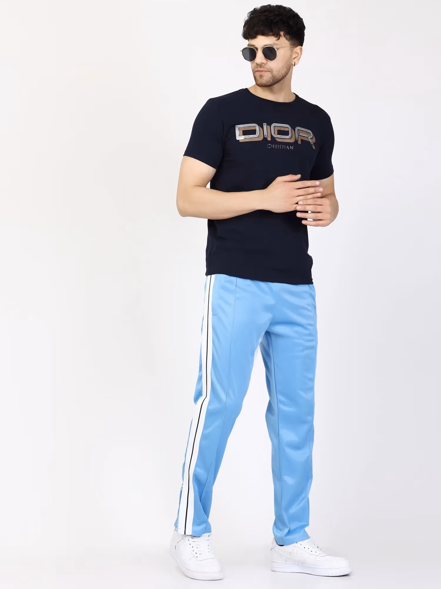 Blue Side Tape Straight Fit Track Pants  image 6