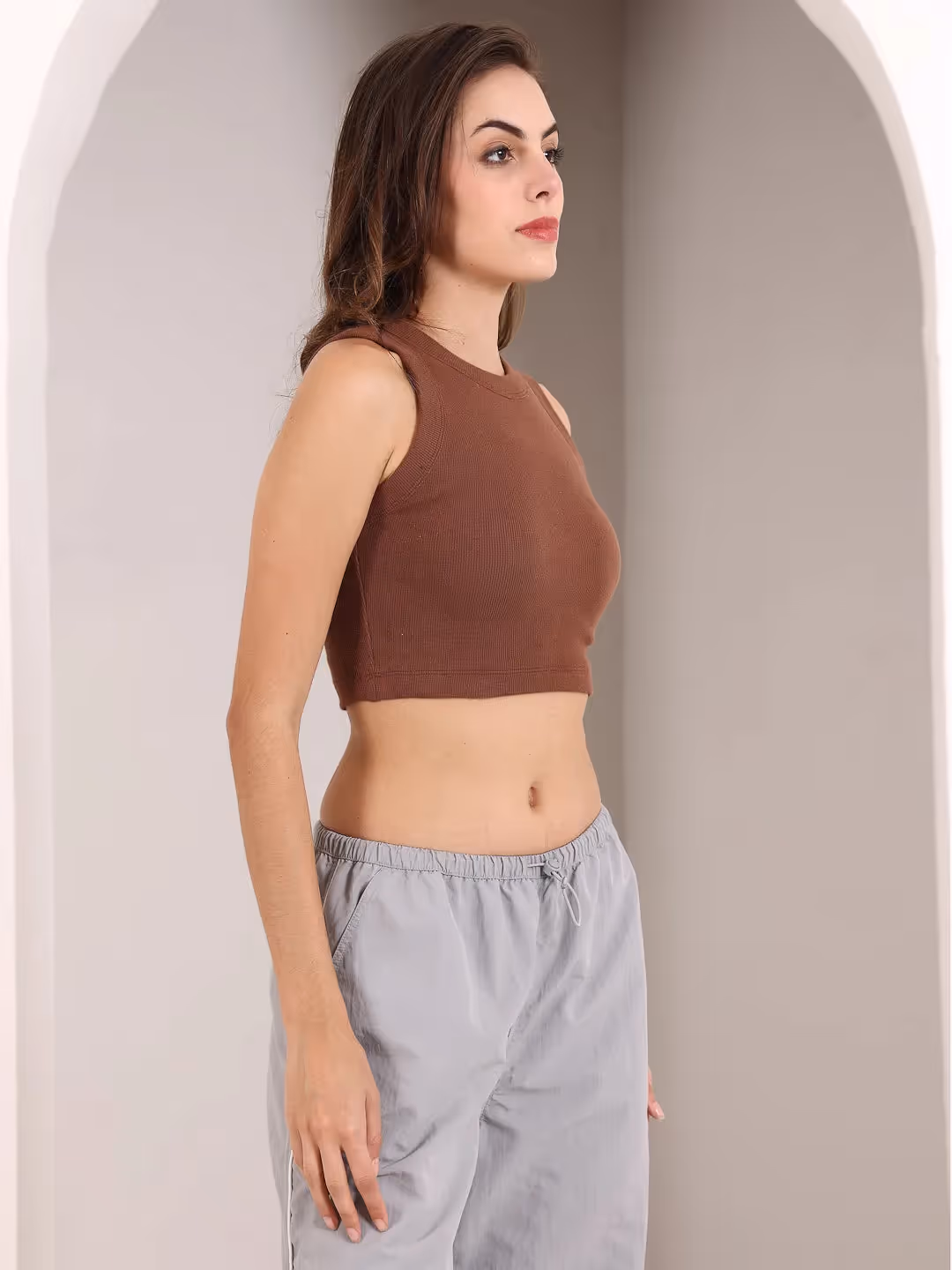 Brown Rib Tank Top  image 4