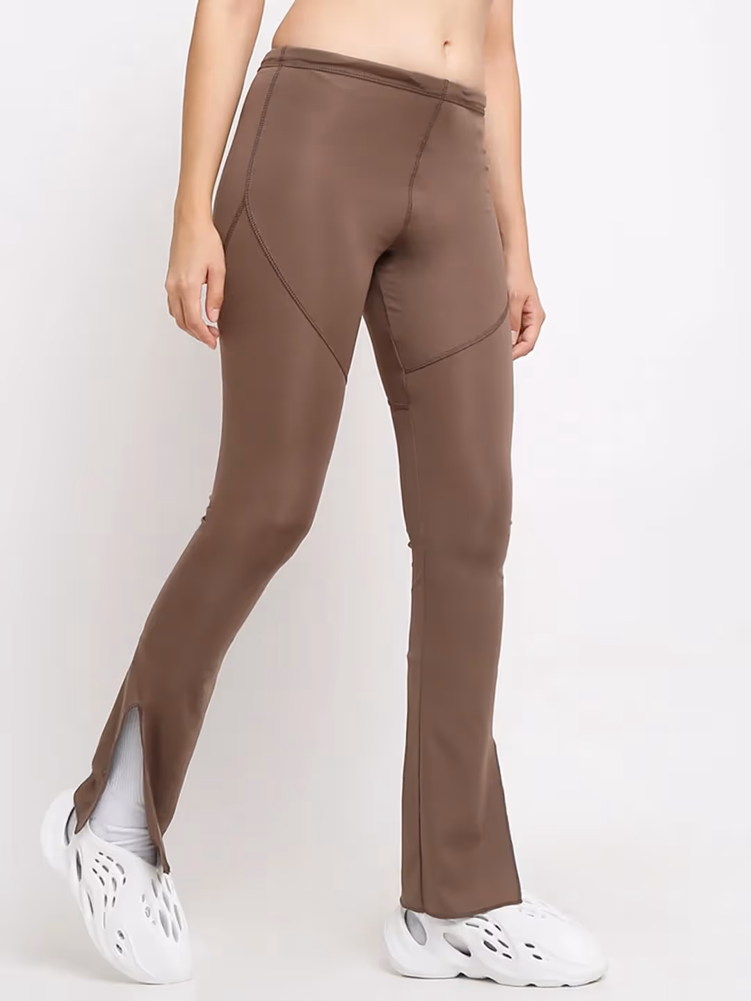 Brown Side Slit Flare Pants  image 2