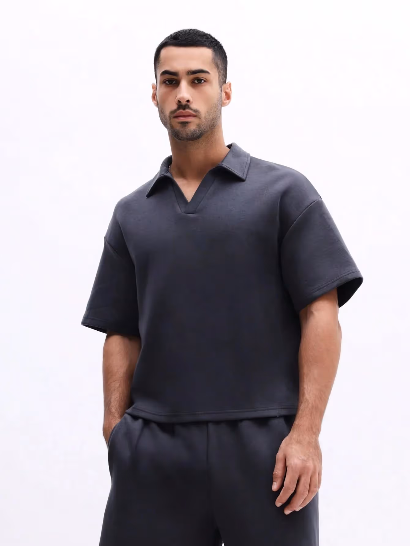 Collared Polo Top With Shorts Set  image 2