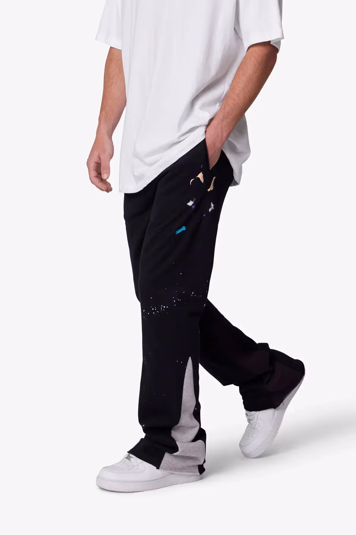 Contrast Bootcut Sweatpants image 1