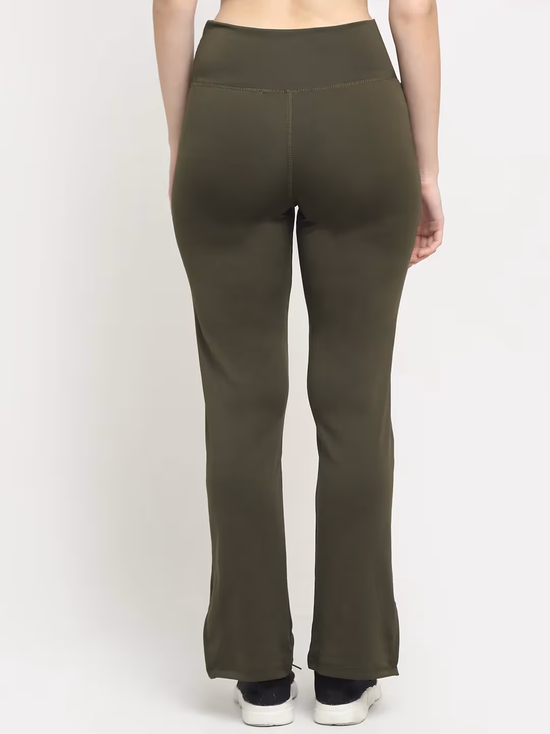 Deep Sage Crossover Pocket Slit Hem Flare Leggings  image 2