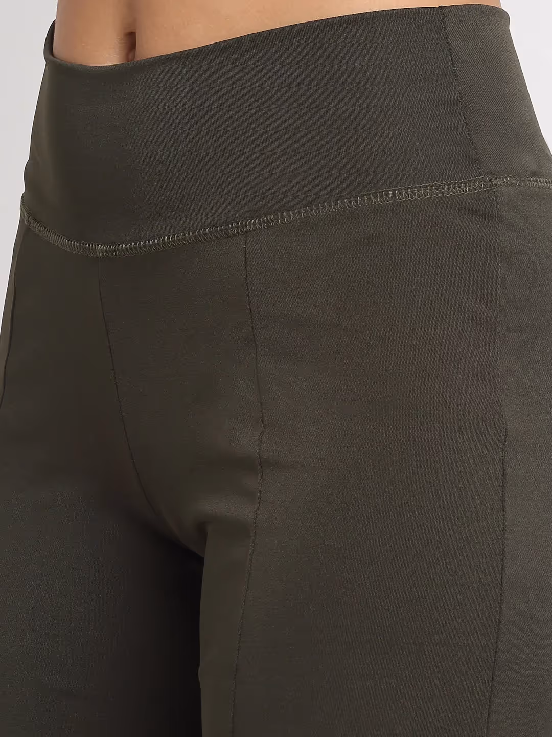 Deep Sage High Waist Front Slit Yoga Pants  image 4