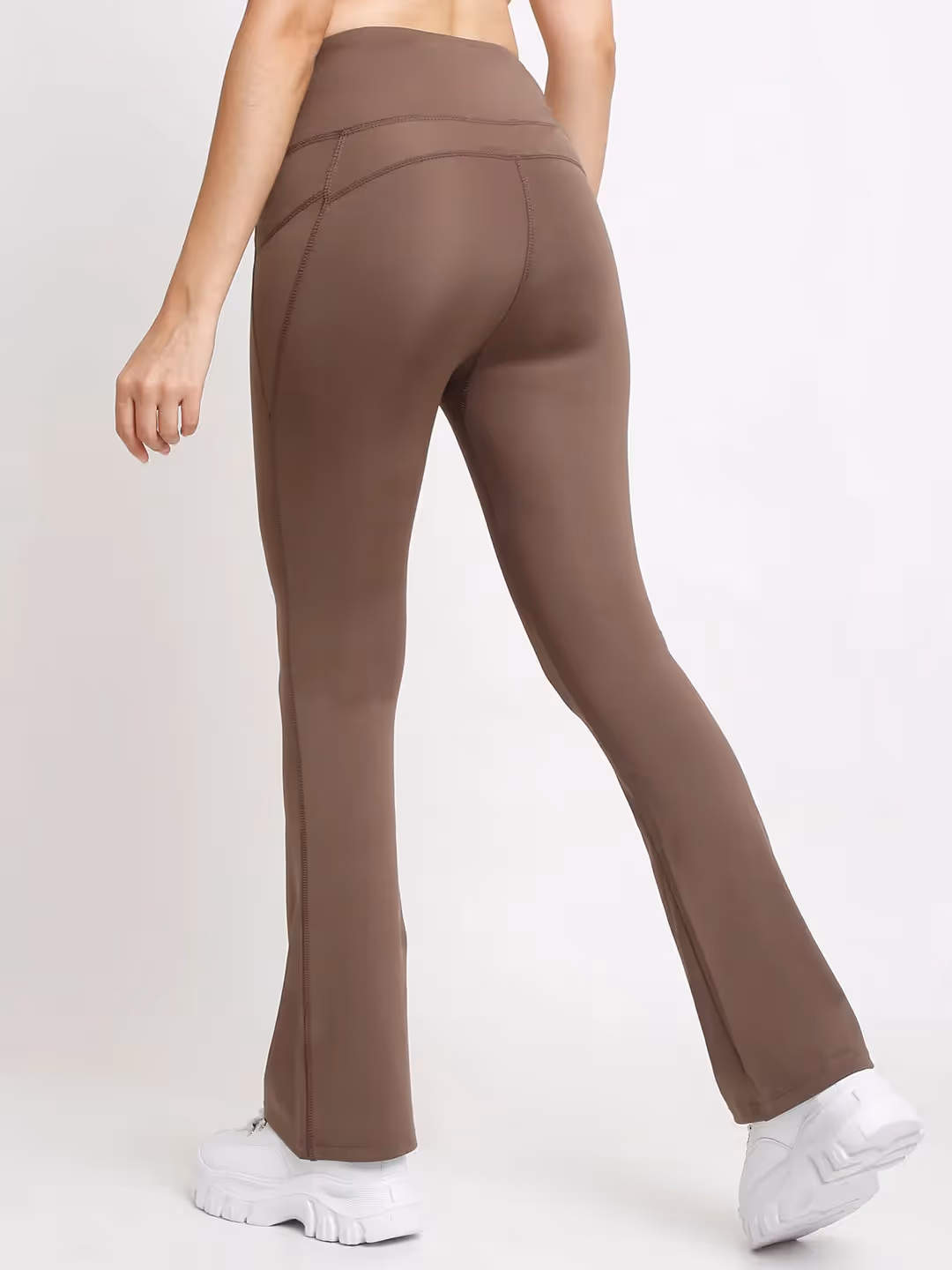 Flare High Waisted Essential Pants With Pockets image 4