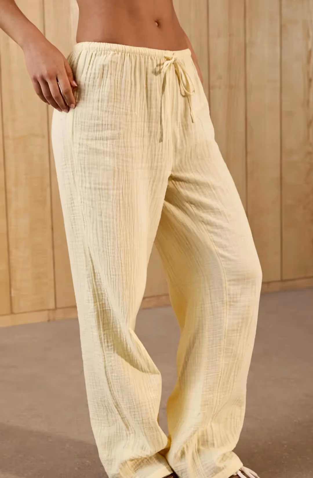 Gauze Cotton Drawstring Pant image 1
