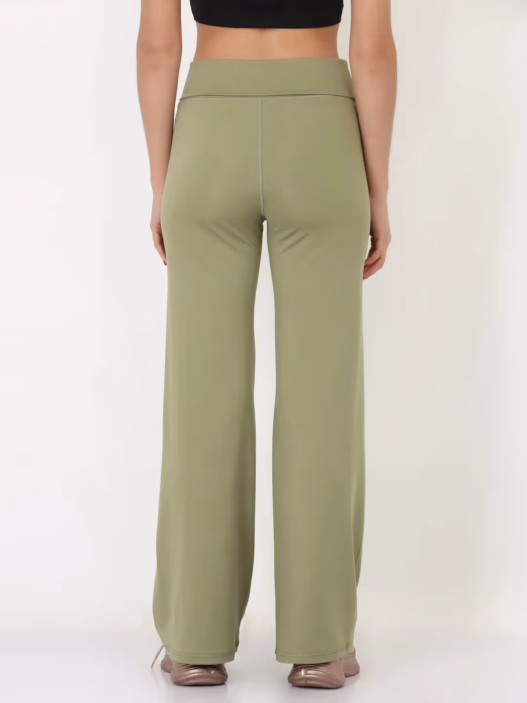 Green Flared High Rise Full Length Yoga Pants  image 3