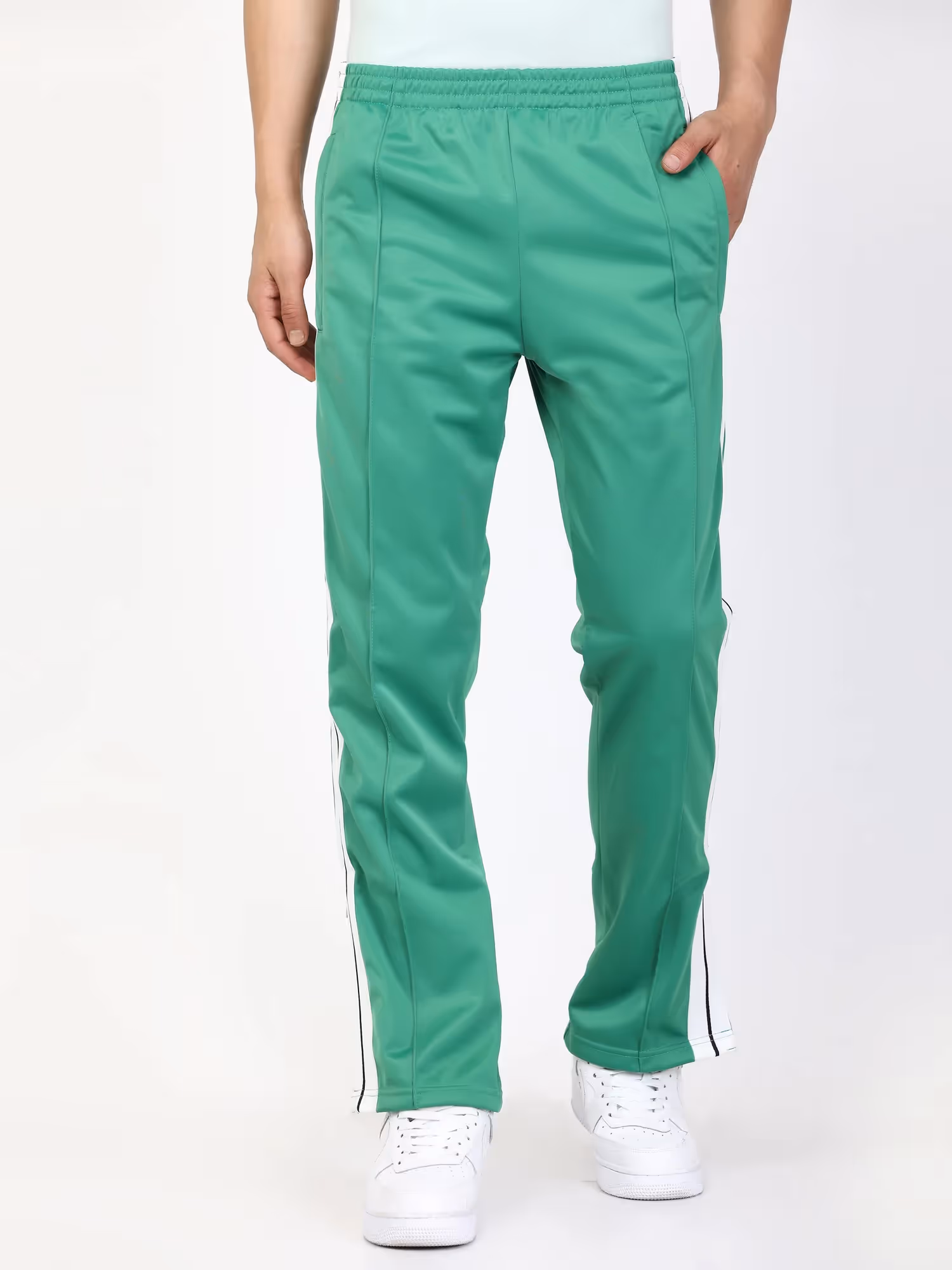 Green Side Tape Straight Fit Track Pants  image 3