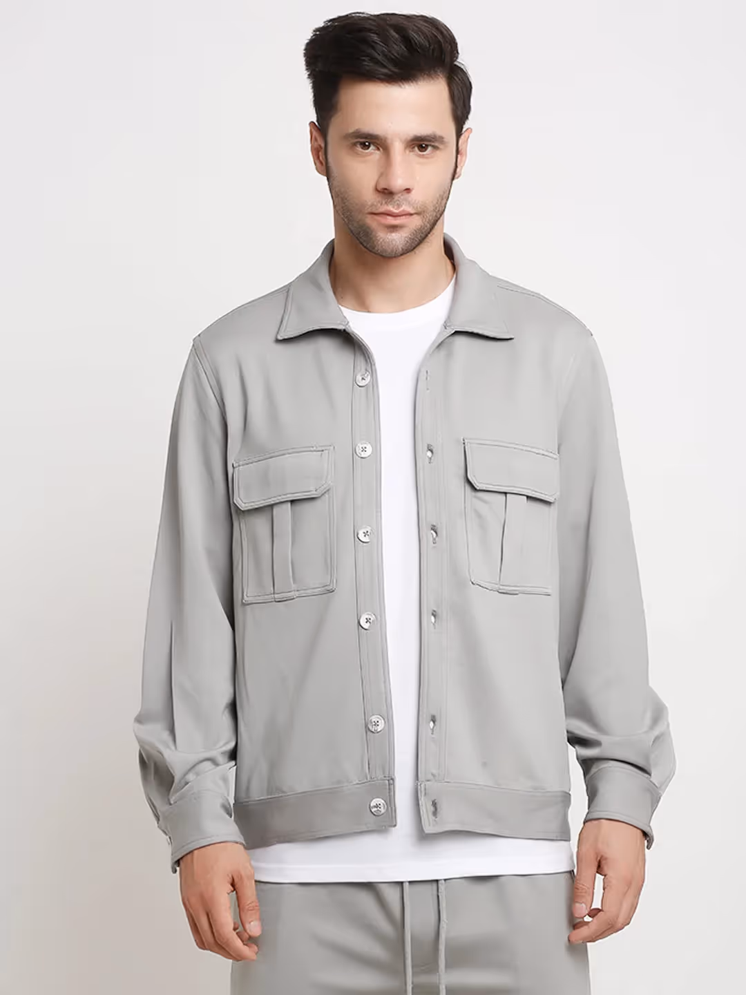 Grey Cargo Utility Shacket image 1