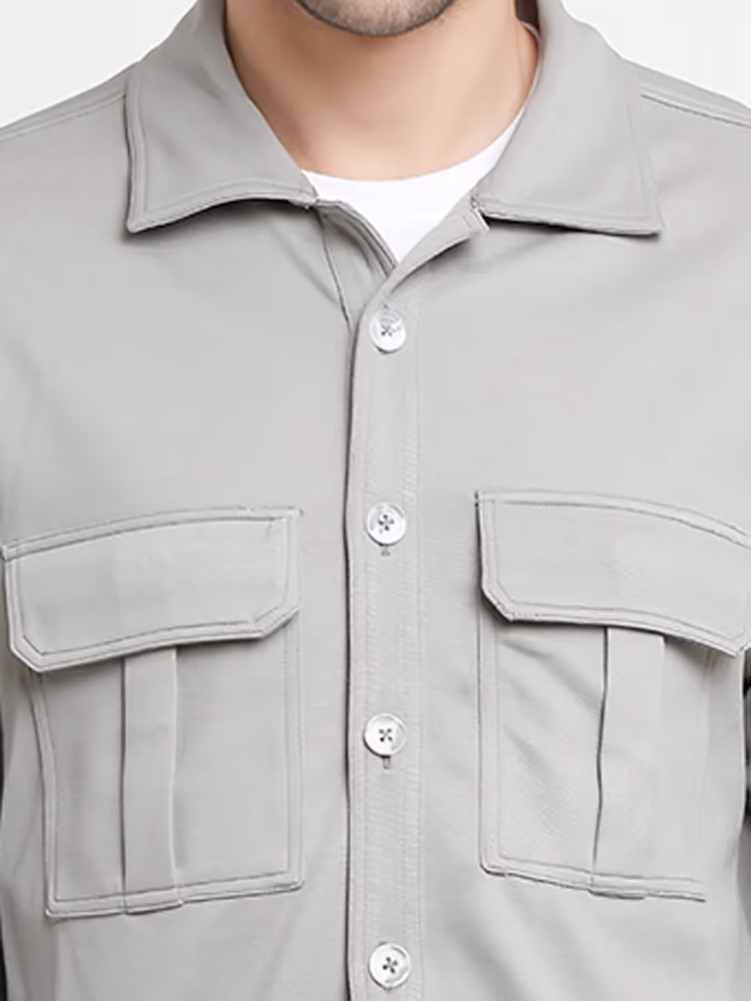 Grey Cargo Utility Shacket image 5