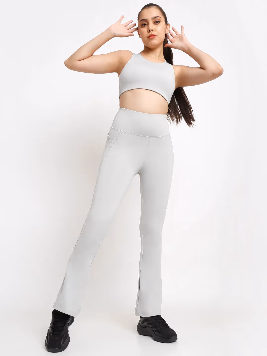 Grey Essential Racerback Sports Bra image 2
