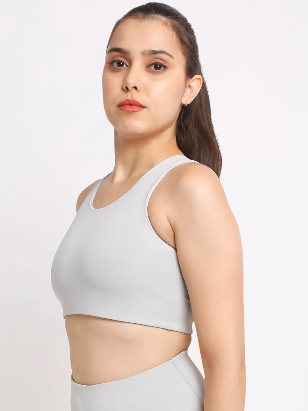 Grey Essential Racerback Sports Bra image 3