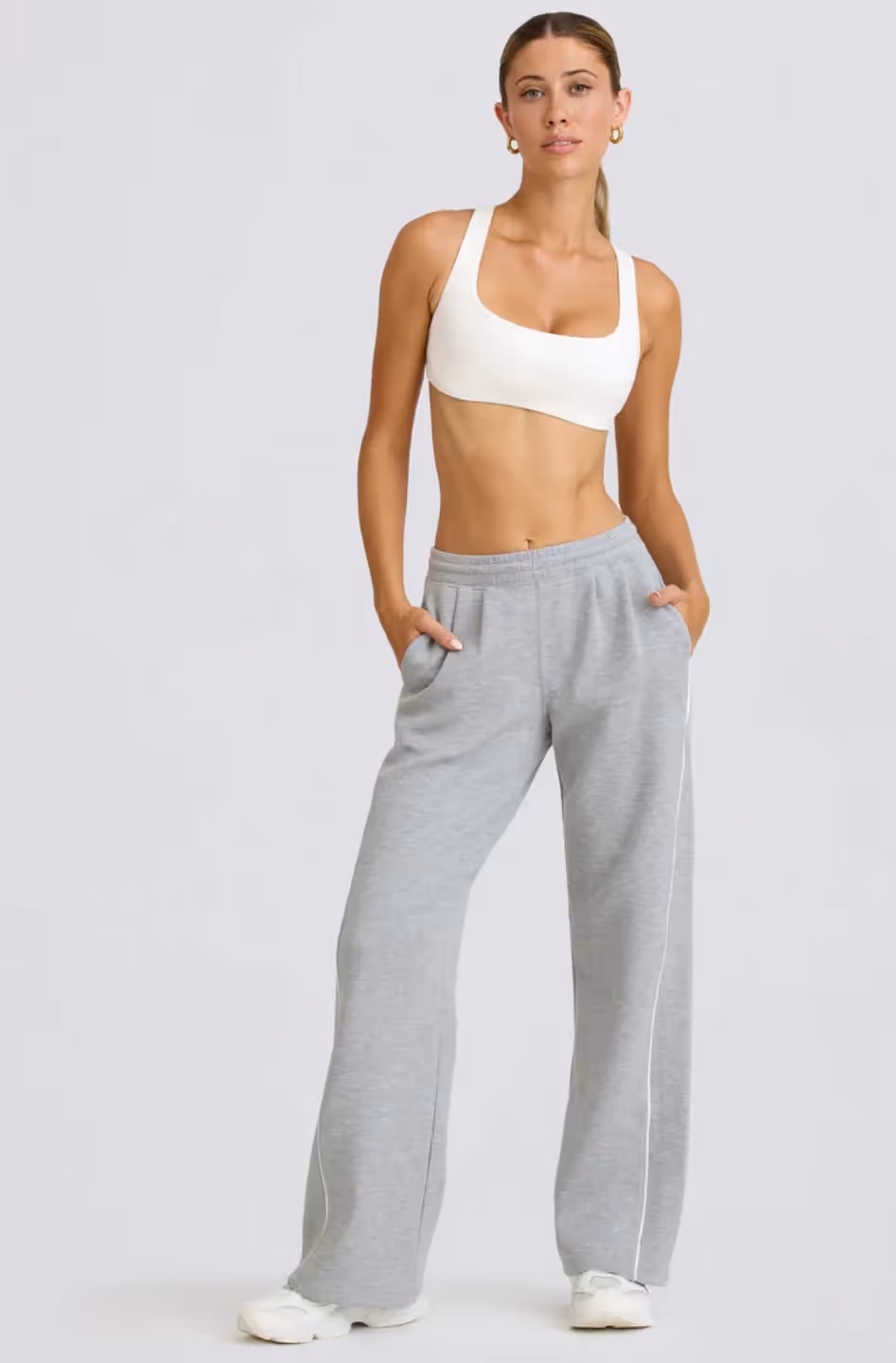 Grey Melange Drift Trackpants image 1