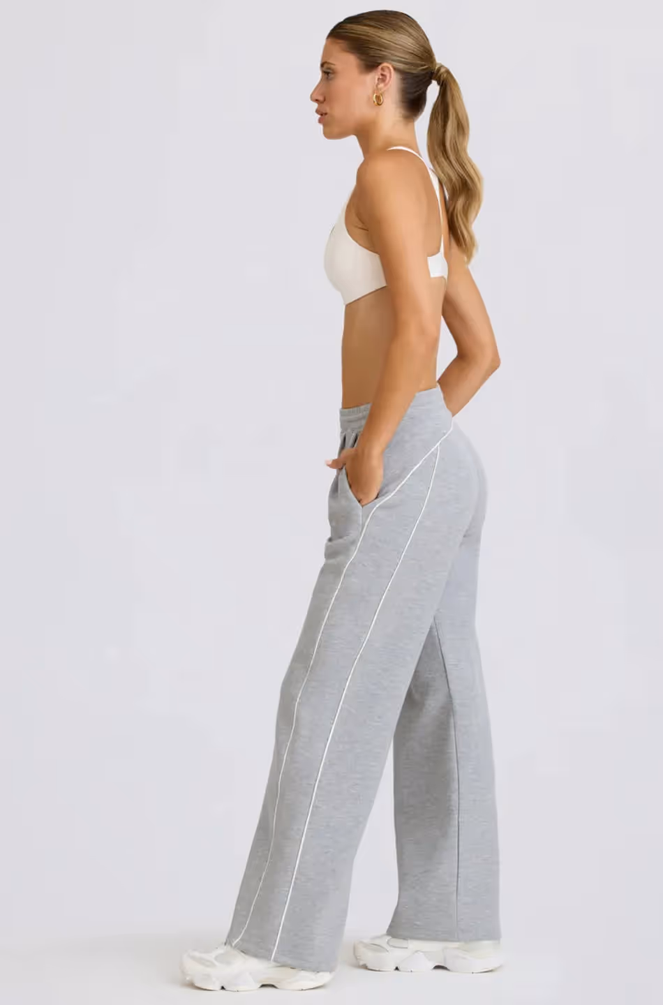 Grey Melange Drift Trackpants  image 2