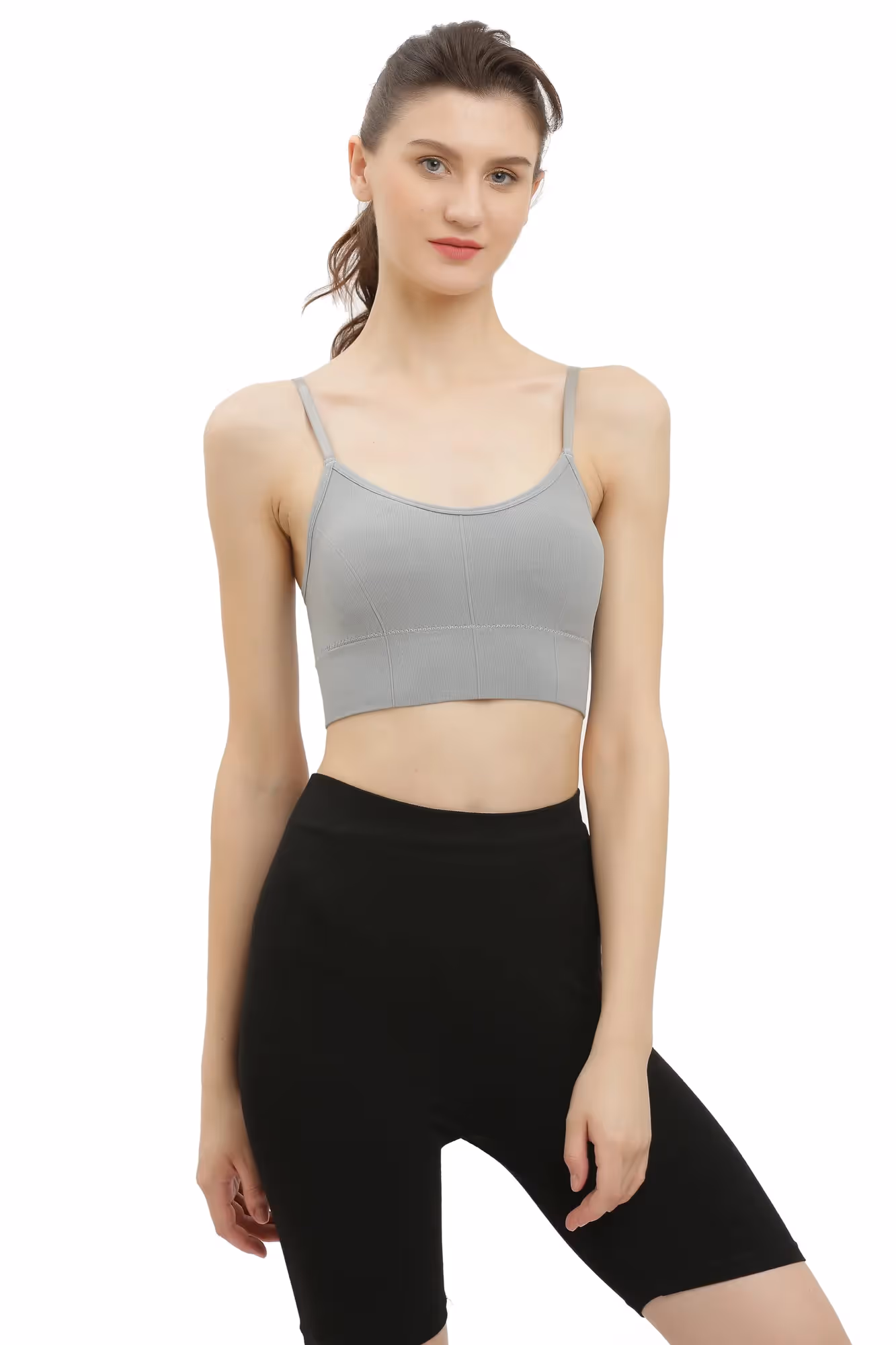 Grey Padded Sports Bra image 1