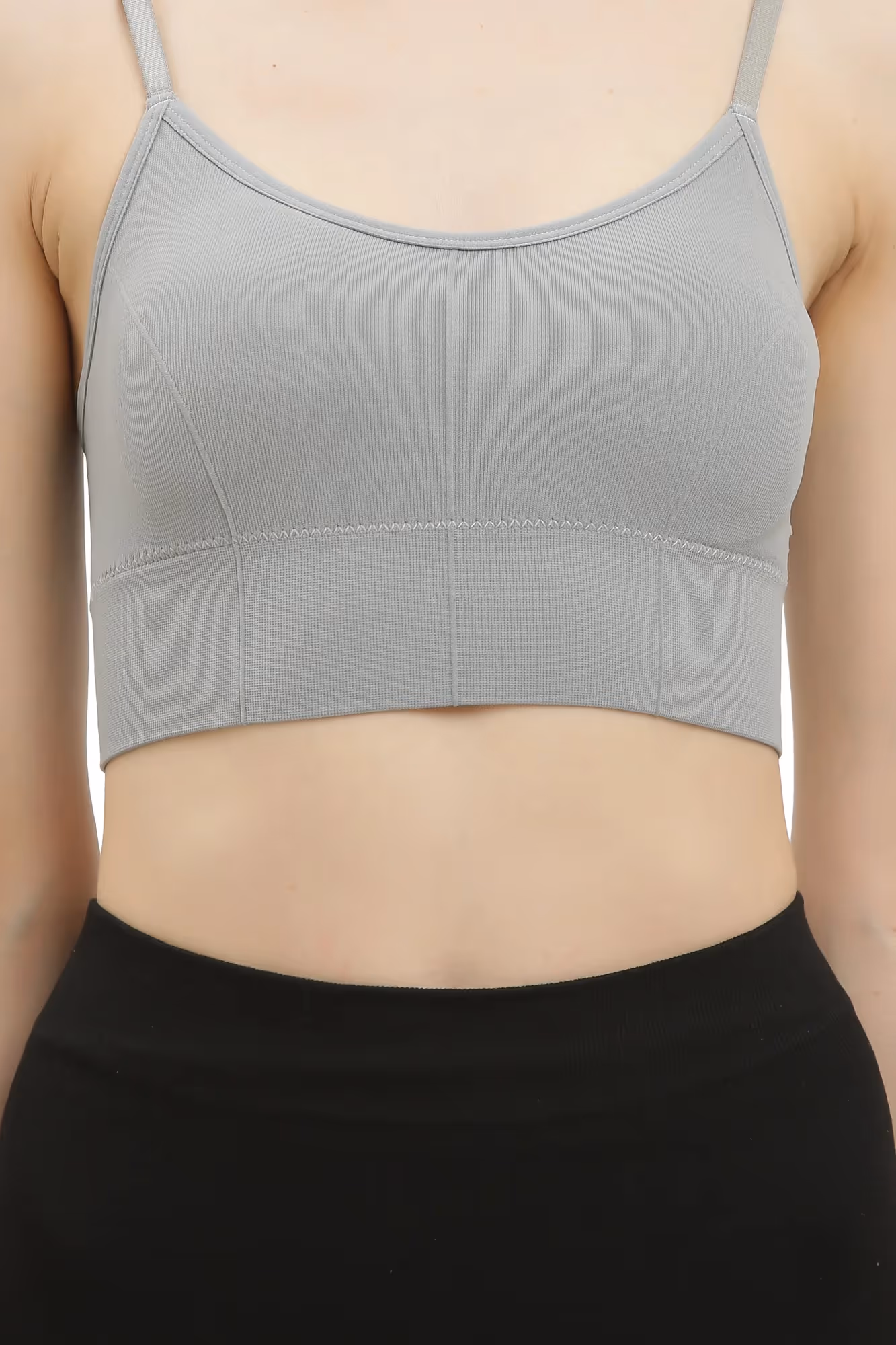 Grey Padded Sports Bra image 3