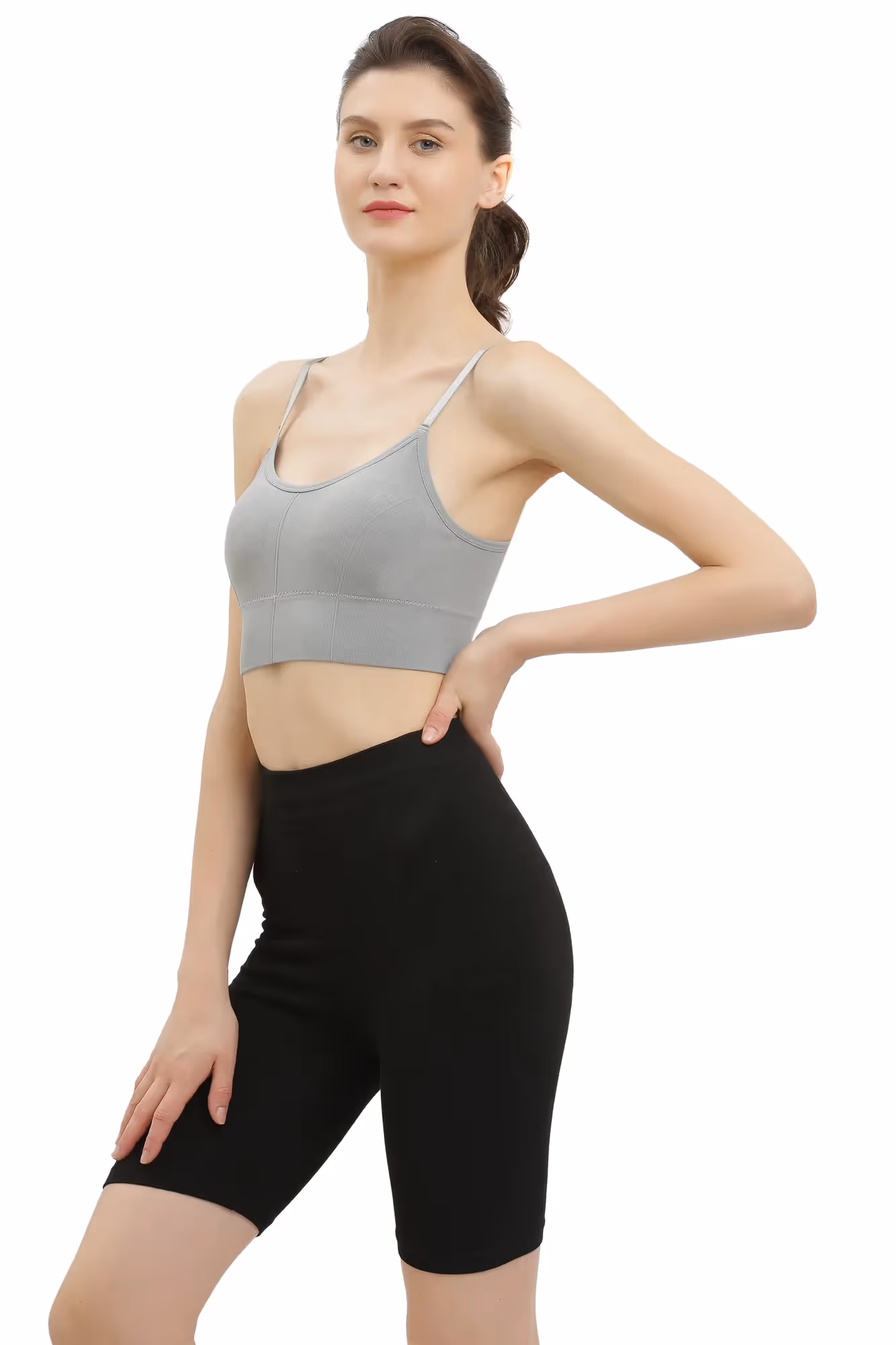 Grey Padded Sports Bra image 4