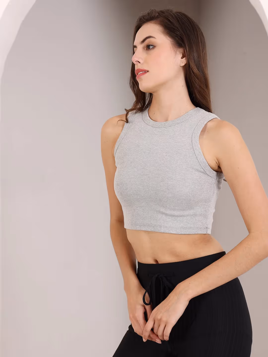Grey Rib Tank Top image 4