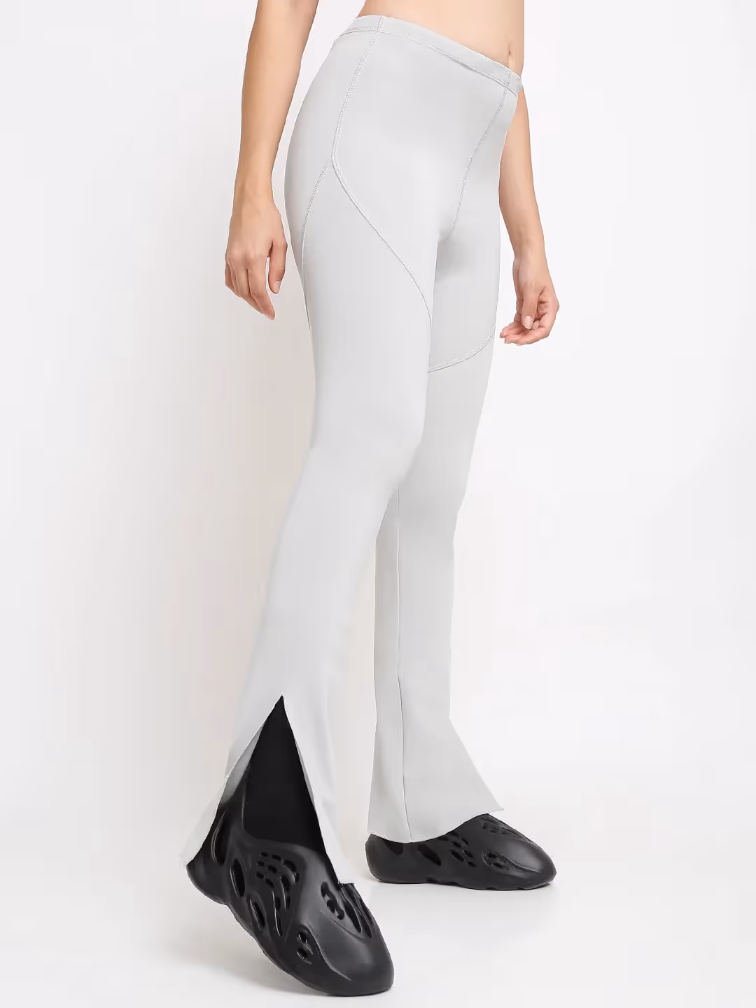 Grey Side Slit Flare Pants  image 3