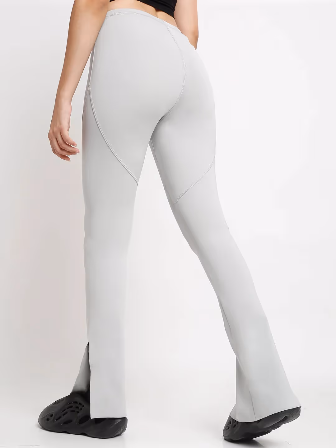 Grey Side Slit Flare Pants  image 4
