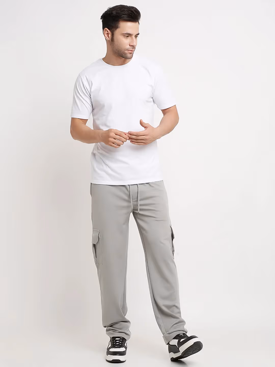 Grey Slim Fit Cargo Pants image 2