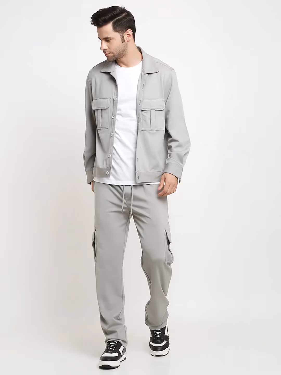 Grey Slim Fit Cargo Pants image 6
