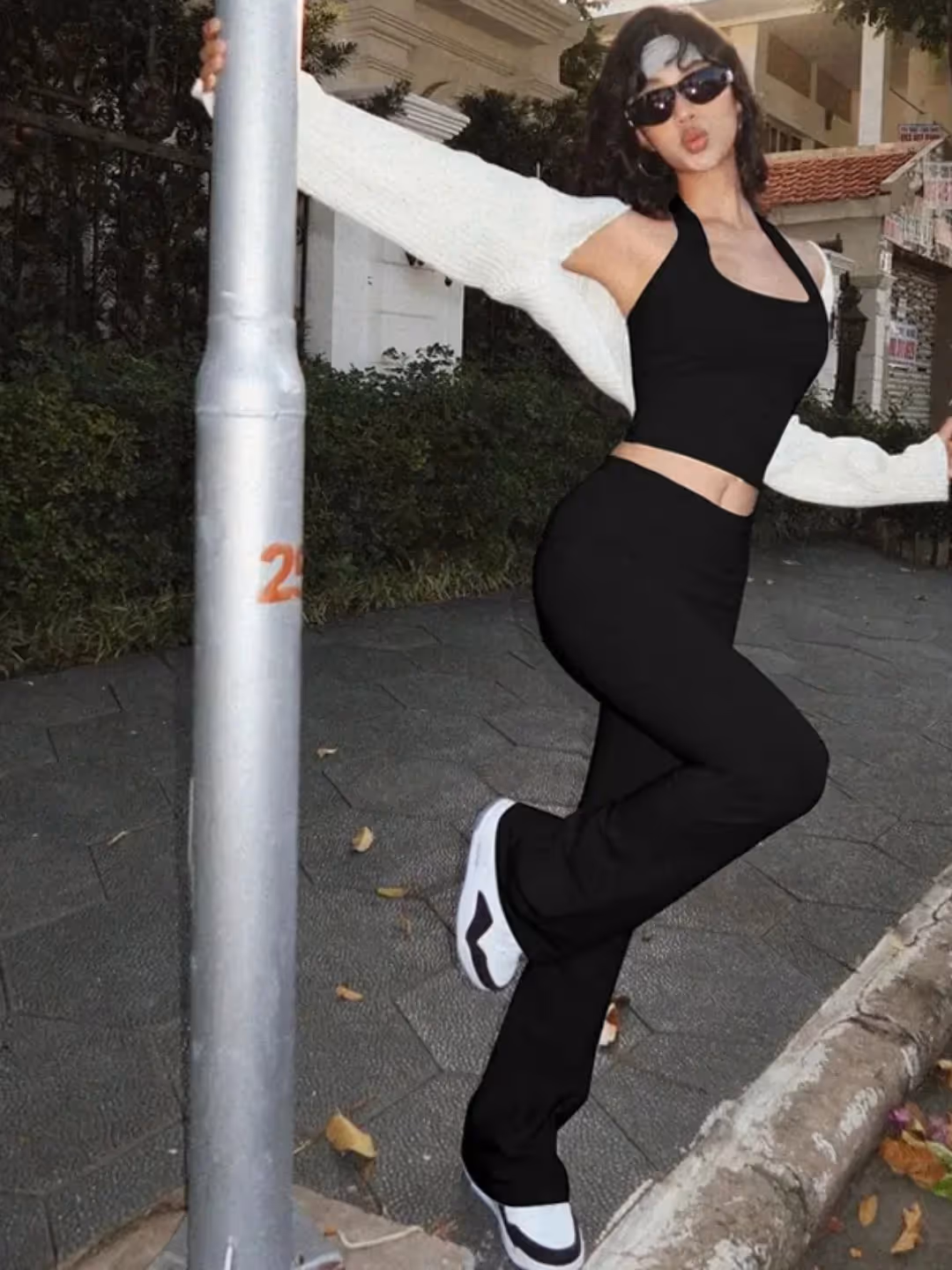Halter Neck Top and Flare Pants image 2