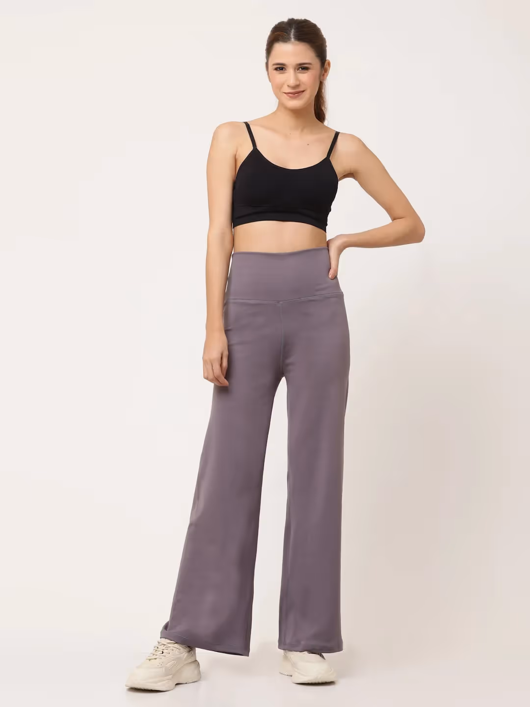 Lavender Flared High Rise Full Length Yoga Pants image 1