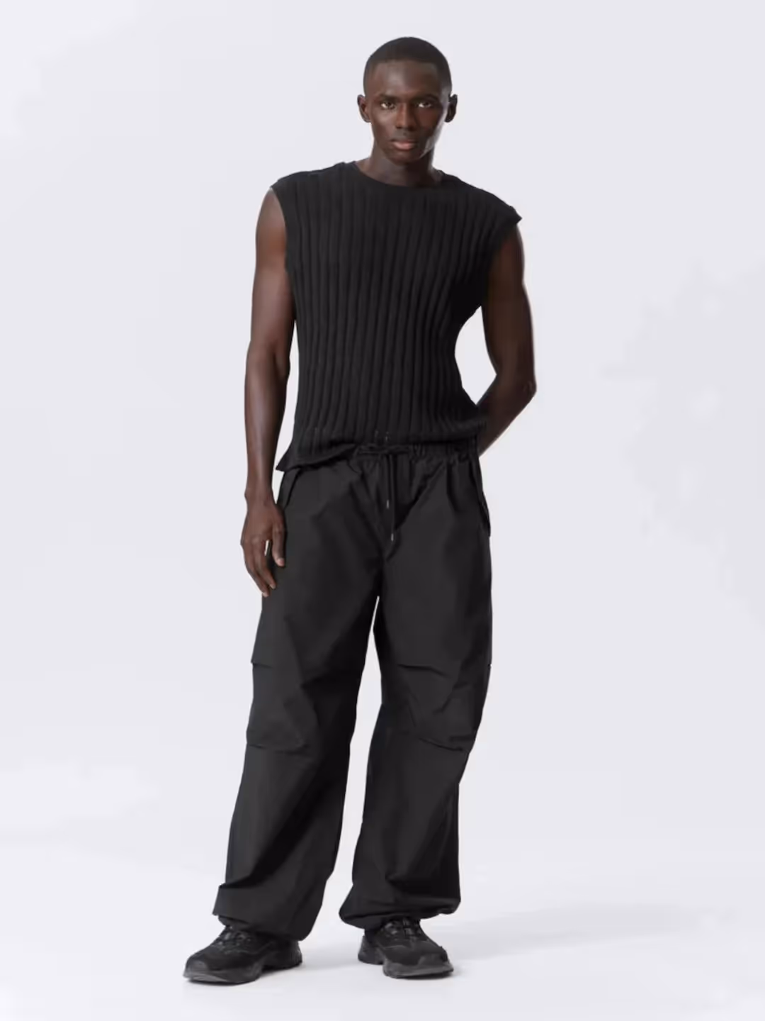Loose Pleated Parachute Pants  image 1