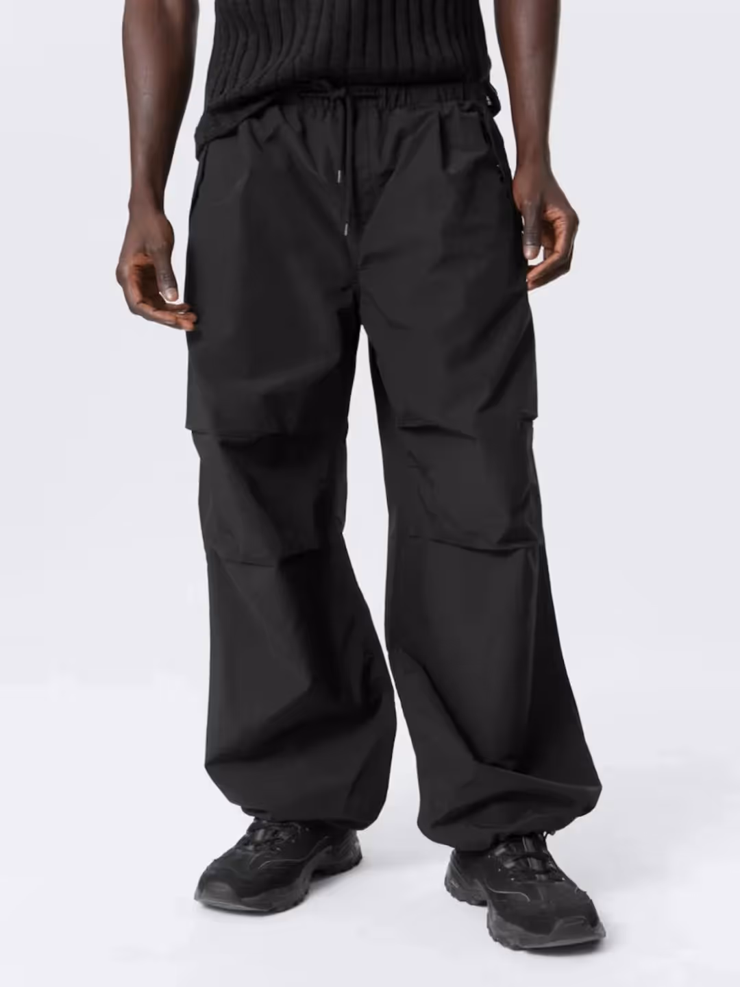 Loose Pleated Parachute Pants  image 3