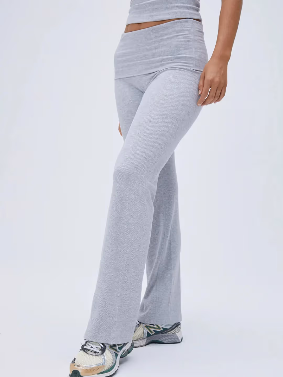 Melange Fold Over Pants image 1