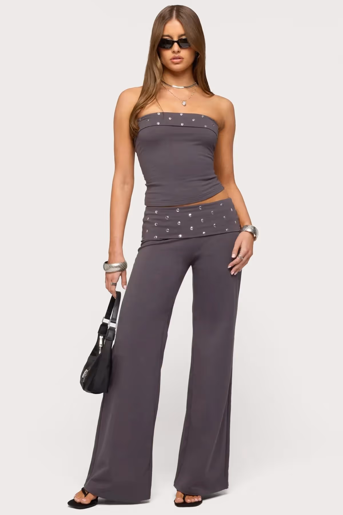 Muse Studded Foldover Tube Top and Legging image 2