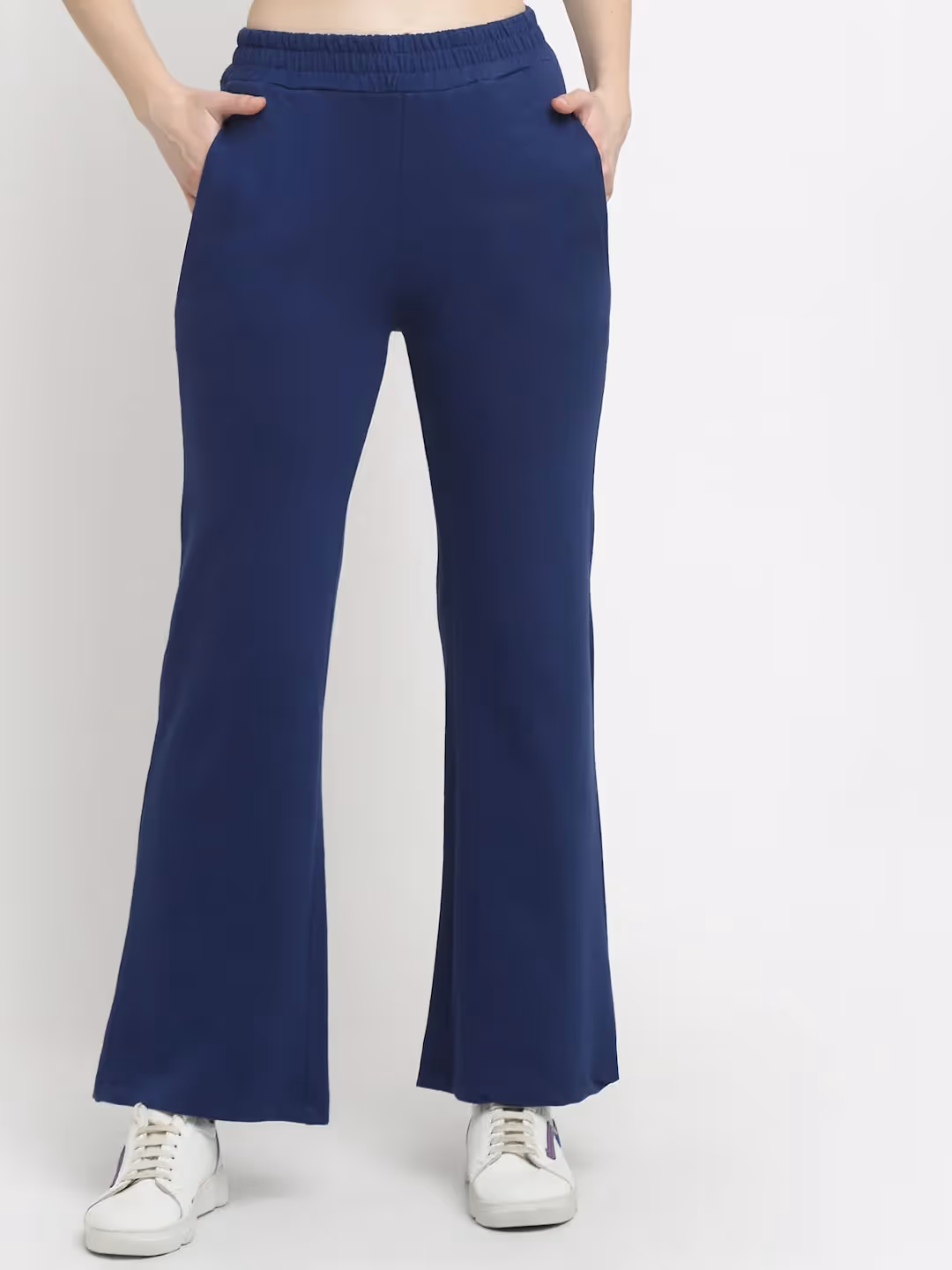Navy Blue Flared Track Pants image 1