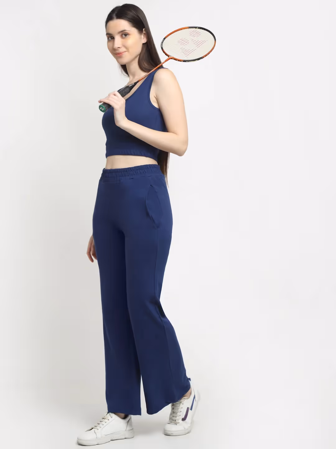 Navy Blue Flared Track Pants  image 3