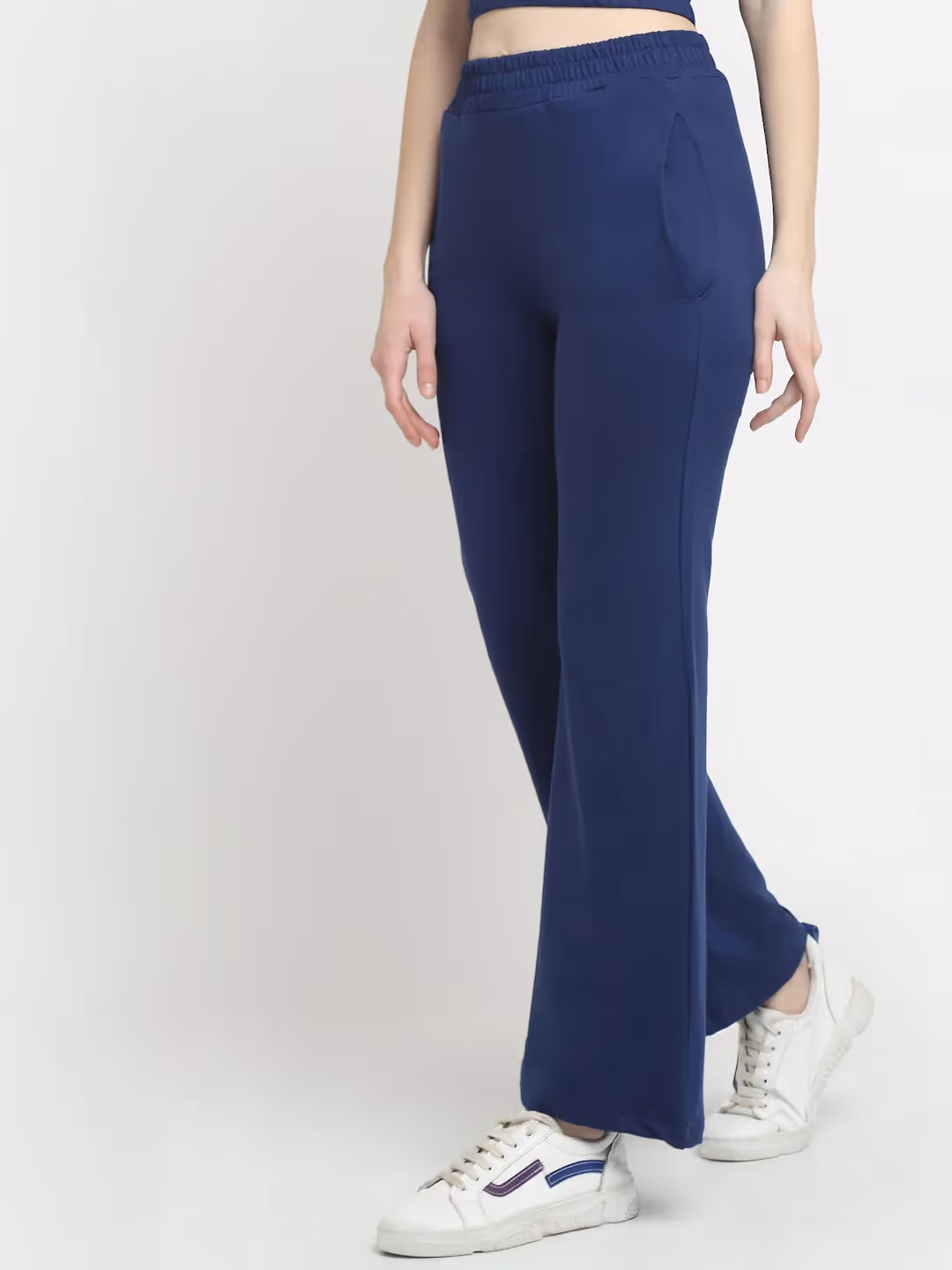 Navy Blue Flared Track Pants  image 4