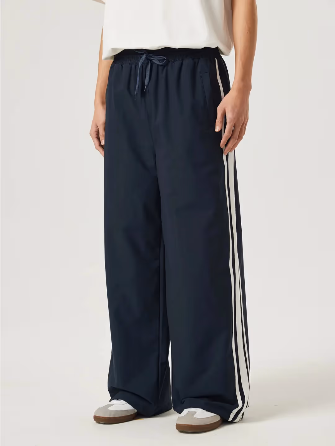 Navy Blue Race Track Pants image 1