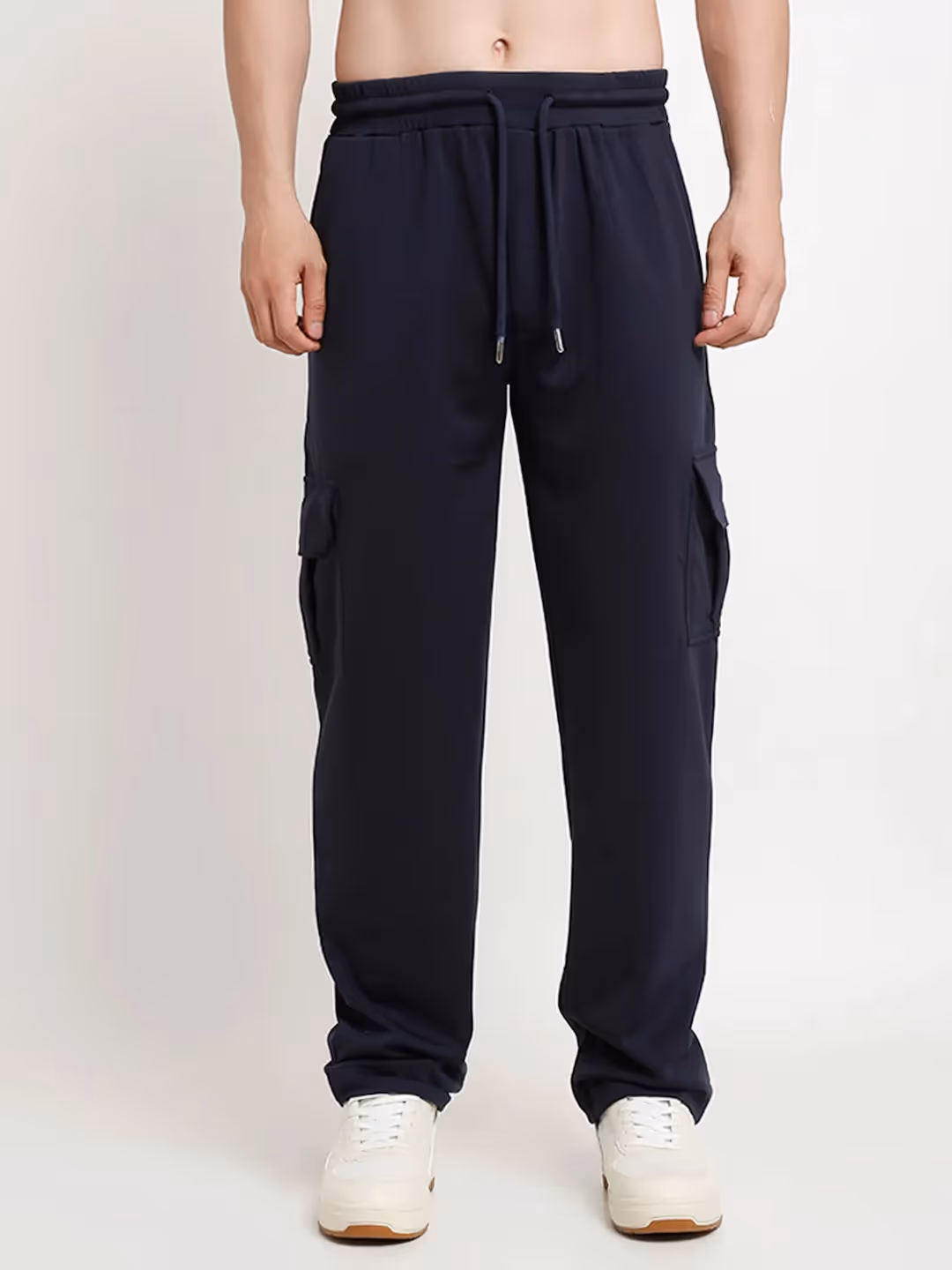 Navy Blue Slim Fit Cargo Pants image 1