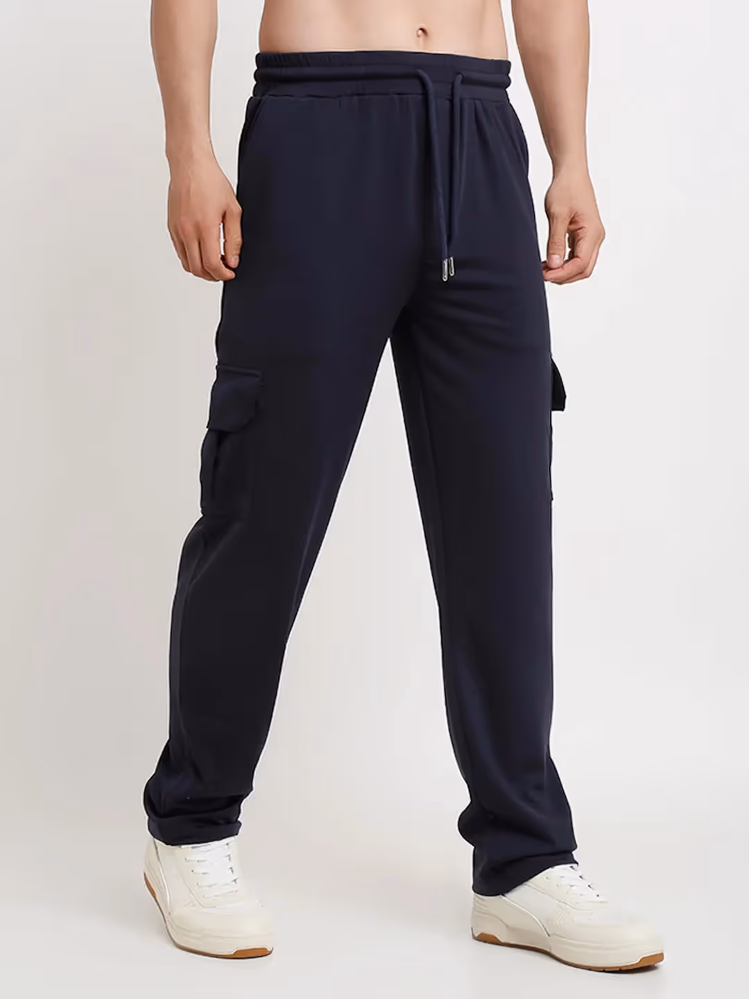 Navy Blue Slim Fit Cargo Pants image 2