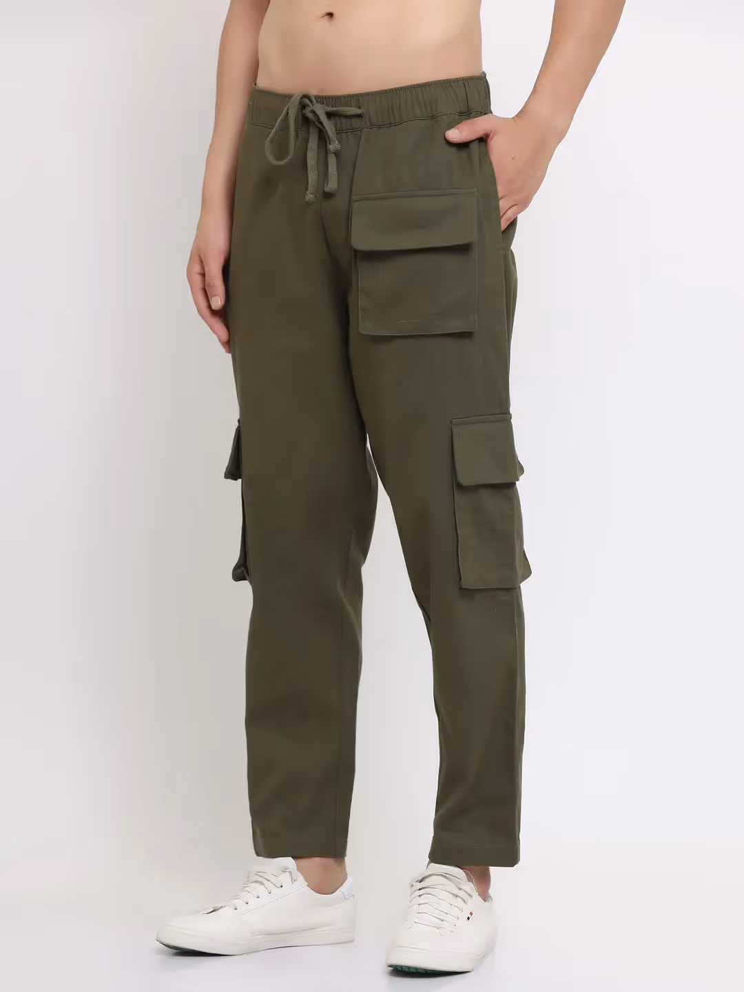 Olive Multi-Pocket Cargo Pants image 1