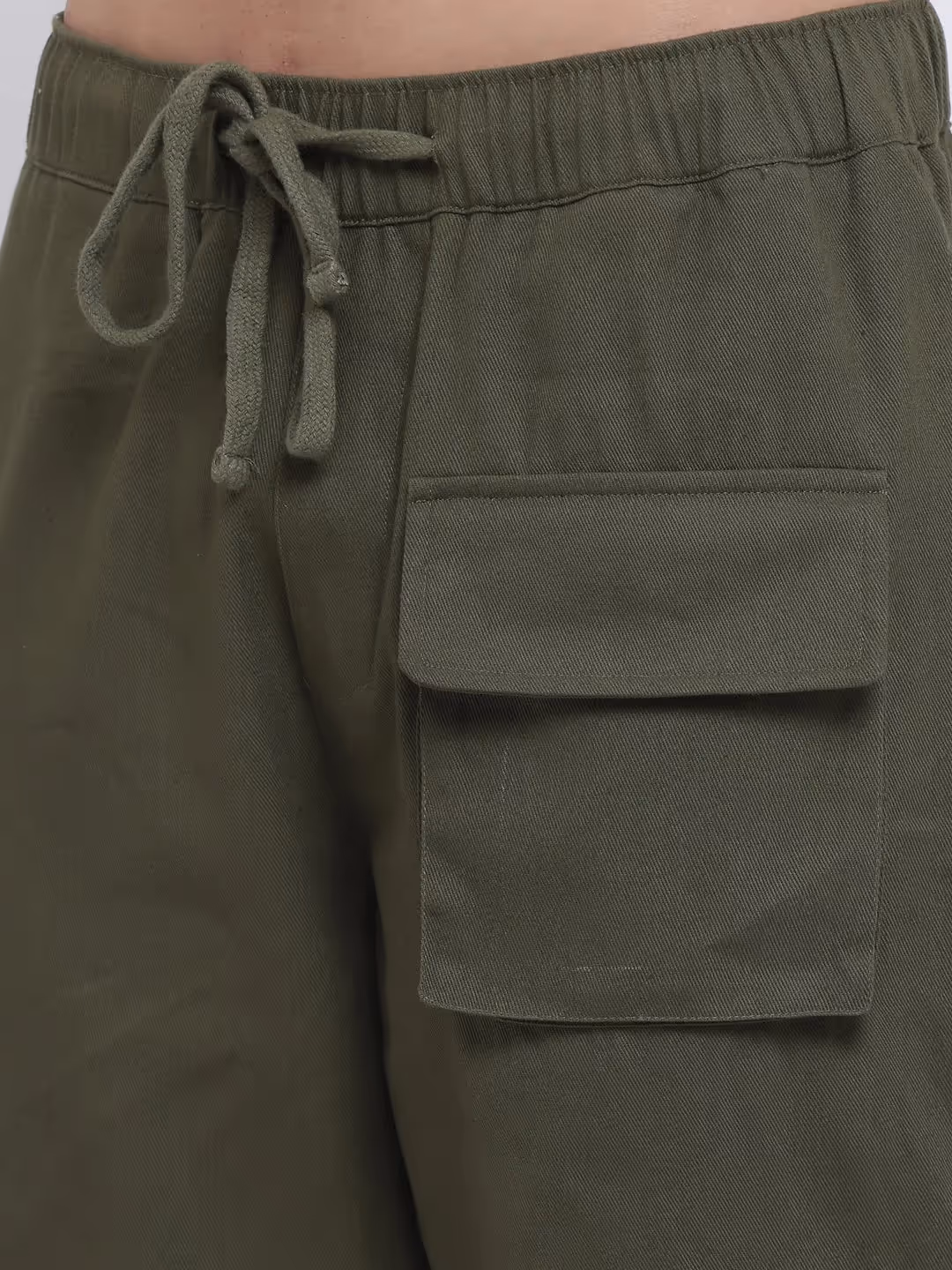 Olive Multi-Pocket Cargo Pants image 4