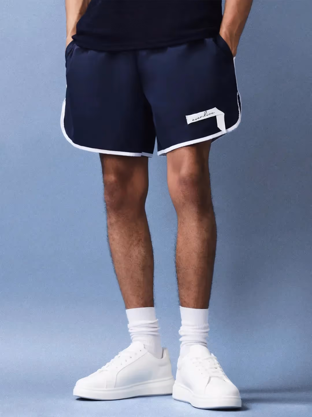 Patch Label Contrast Piping Shorts image 1