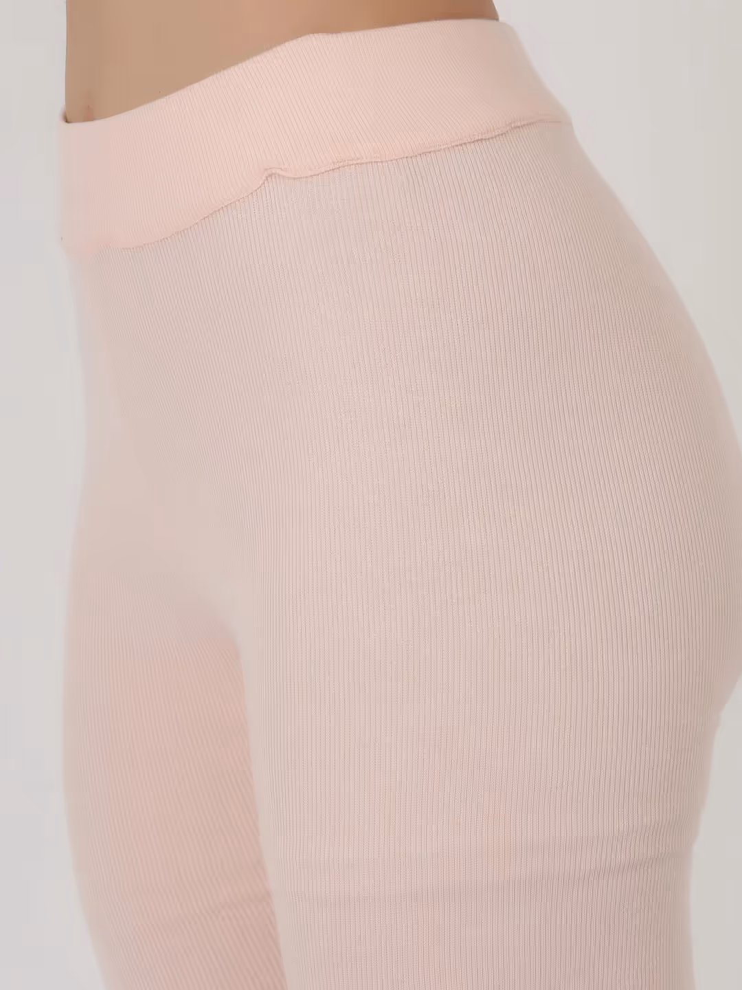 Peach Ribbed Biker Shorts  image 5