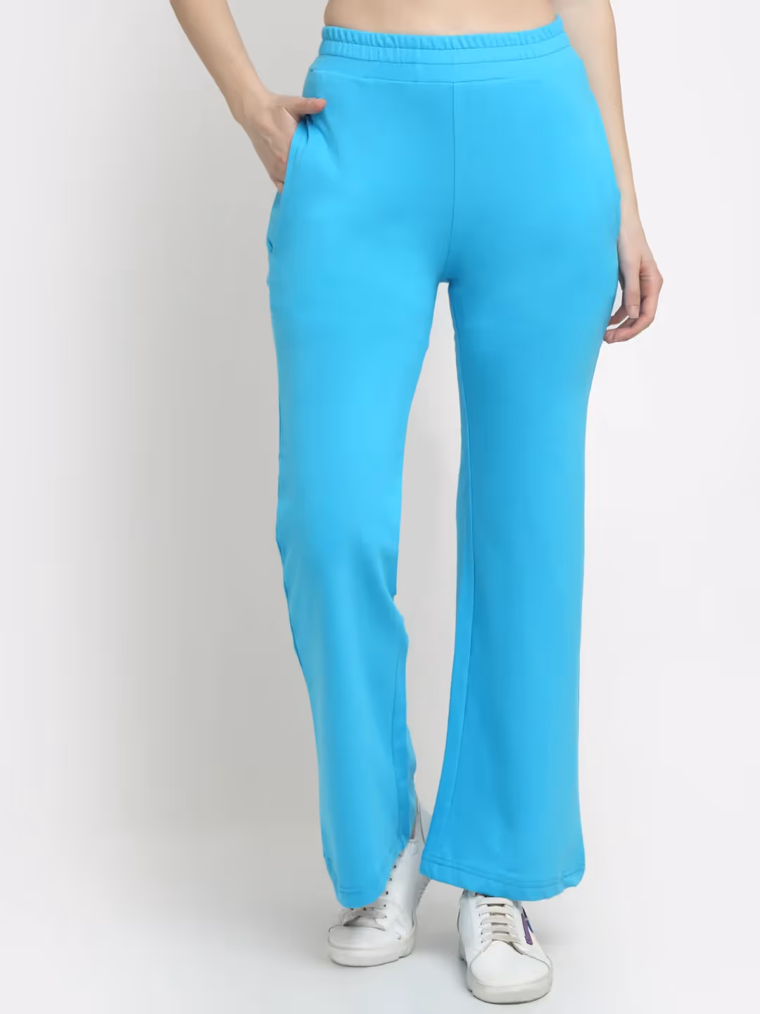 Sky Blue Flared Track Pants image 1