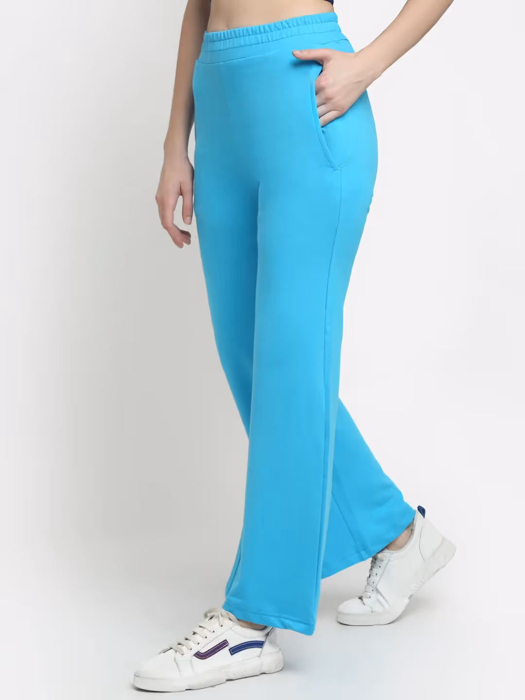 Sky Blue Flared Track Pants  image 3