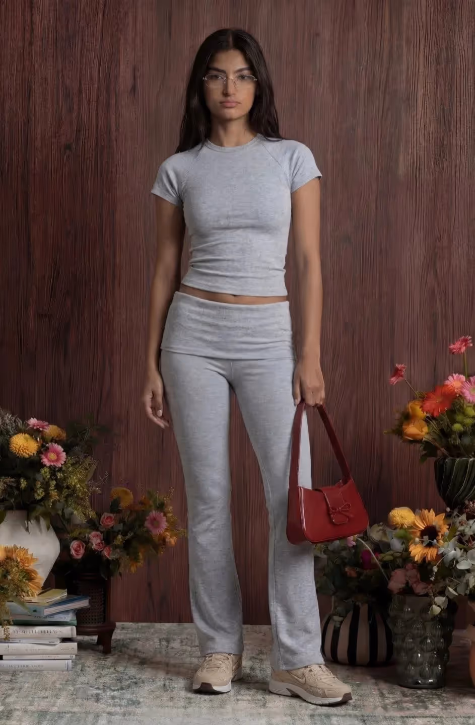 Soft Lounge Fold Over Pant And Raglan Top image 1