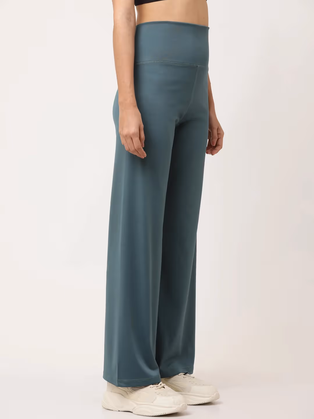 Teal Flared High Rise Full Length Yoga Pants image 3