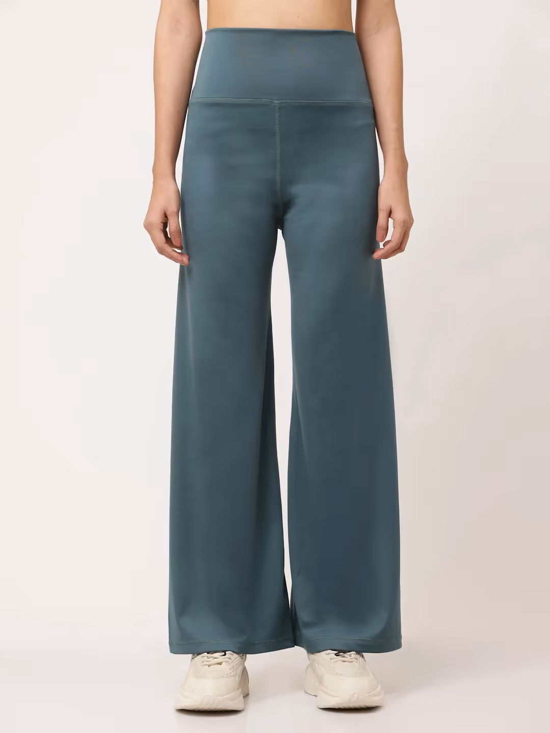 Teal Flared High Rise Full Length Yoga Pants image 5