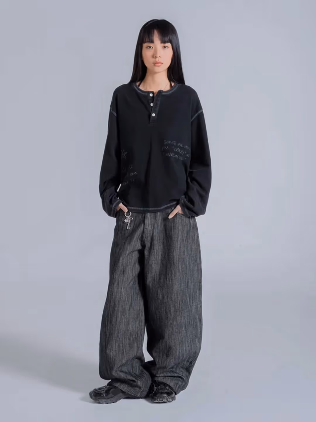 Unrealistic Button Waffle Long Sleeve Tee  image 2