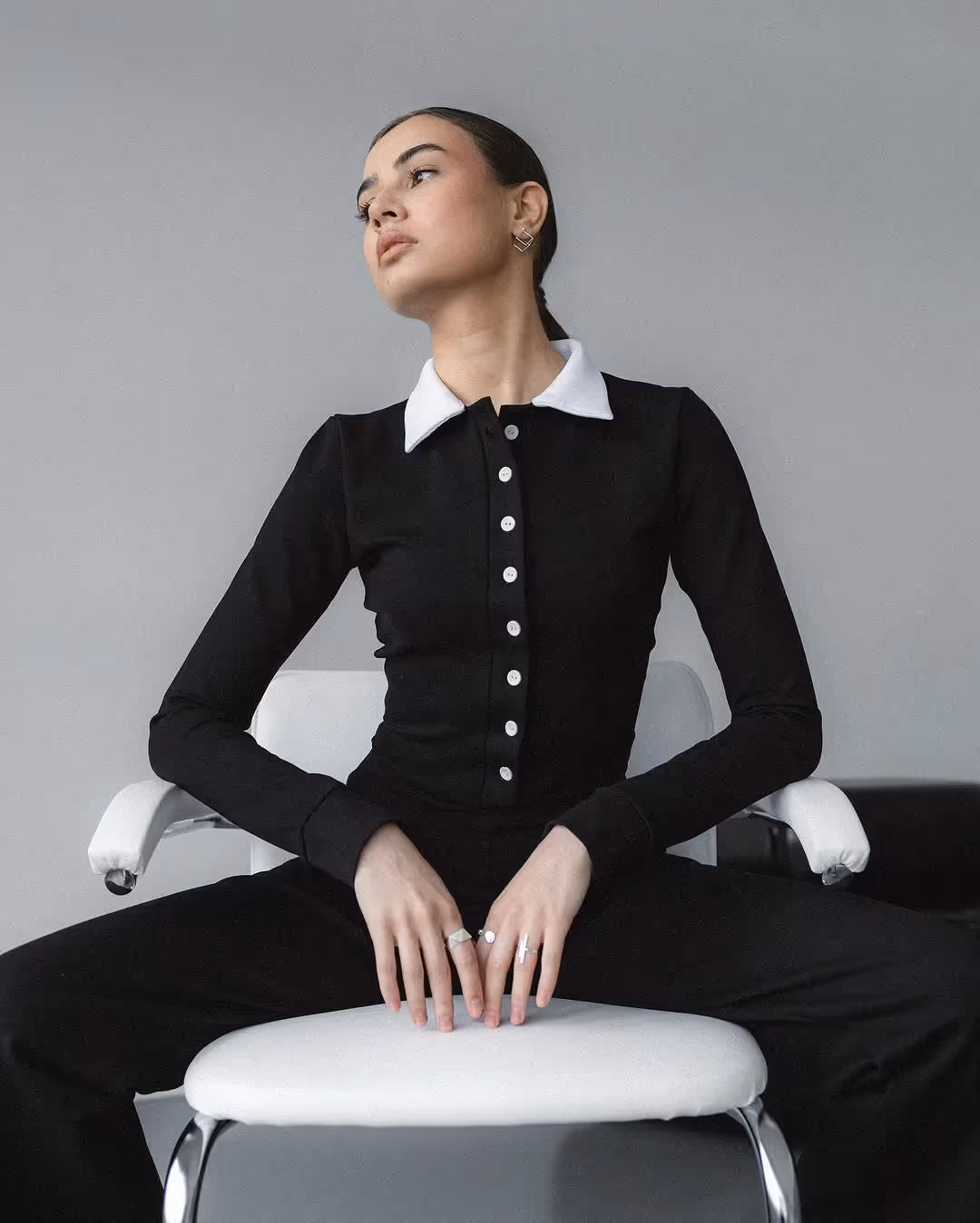 White Collar Catsuit  image 2